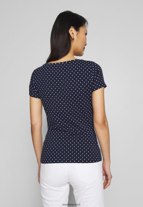 femmes 2er pack t-shirt imprimé bleu marine/blanc 006BT329 Anna Field - Image 4