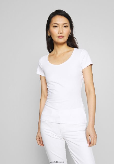 femmes 2er pack t-shirt imprimé bleu marine/blanc 006BT329 Anna Field - Image 5