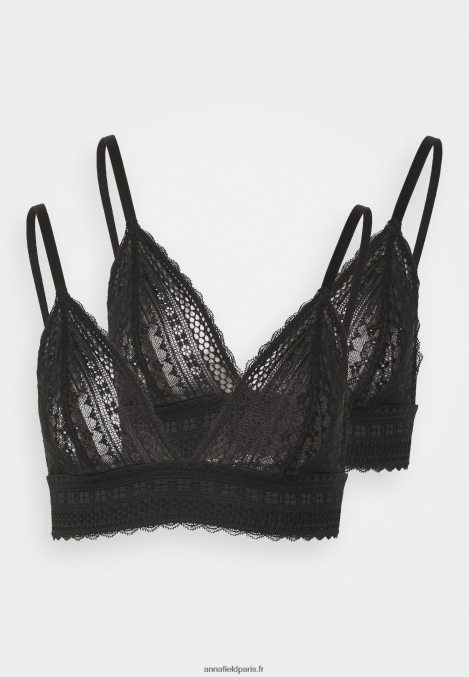 femmes 2pp greer dentelle bralette soutien-gorge triangle noir 006BT914 Anna Field - Image 4