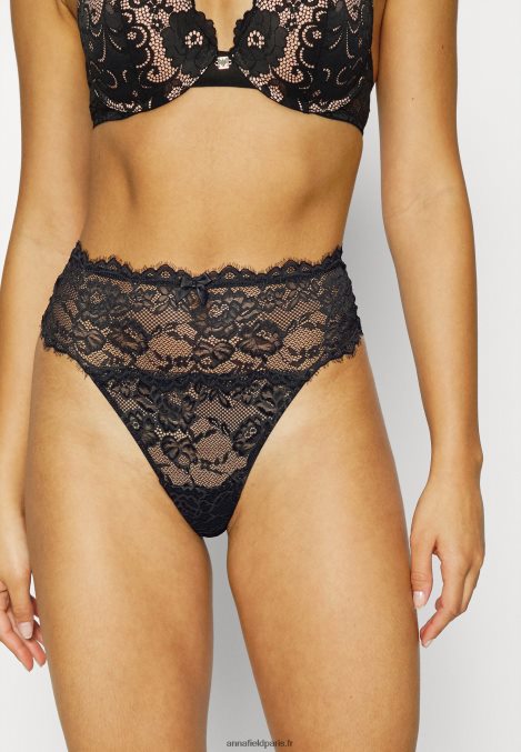 femmes 5pp string taille haute en dentelle noir 006BT969 Anna Field - Image 2