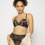 femmes 5pp string taille haute en dentelle noir 006BT969 Anna Field