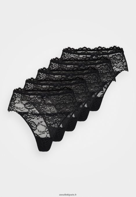 femmes 5pp string taille haute en dentelle noir 006BT969 Anna Field - Image 4