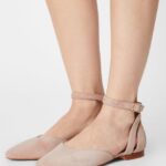 femmes ballerines bride cheville cuir beige 006BT2164 Anna Field
