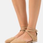 femmes ballerines bride cheville cuir beige 006BT2170 Anna Field