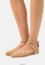 femmes ballerines bride cheville cuir beige 006BT2170 Anna Field