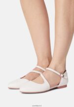 femmes ballerines bride cheville cuir blanc 006BT2167 Anna Field