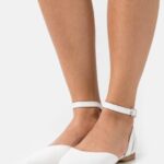 femmes ballerines bride cheville cuir blanc 006BT2174 Anna Field