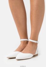 femmes ballerines bride cheville cuir blanc 006BT2174 Anna Field
