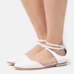 femmes ballerines bride cheville cuir blanc 006BT2180 Anna Field