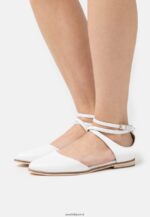 femmes ballerines bride cheville cuir blanc 006BT2180 Anna Field