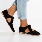 femmes ballerines bride cheville cuir noir 006BT2159 Anna Field