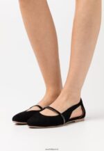 femmes ballerines bride cheville cuir noir 006BT2171 Anna Field