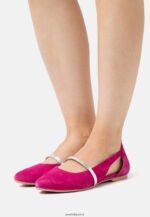 femmes ballerines bride cheville cuir rose 006BT2179 Anna Field
