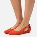 femmes ballerines bride cheville cuir rouge 006BT2165 Anna Field