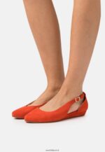 femmes ballerines bride cheville cuir rouge 006BT2165 Anna Field