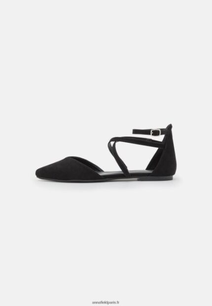 femmes ballerines bride cheville noir 006BT2160 Anna Field