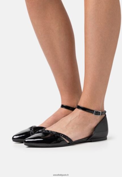 femmes ballerines bride cheville noir 006BT2173 Anna Field