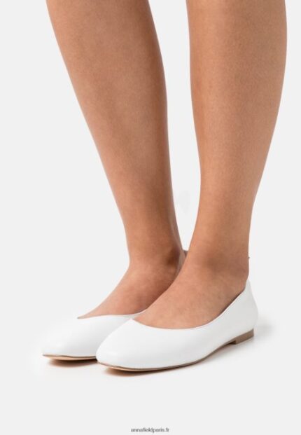 femmes ballerines confort cuir blanc 006BT2100 Anna Field