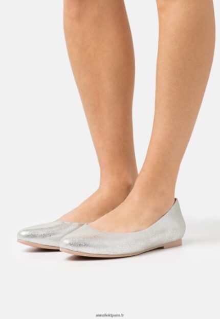 femmes ballerines cuir argent 006BT2143 Anna Field
