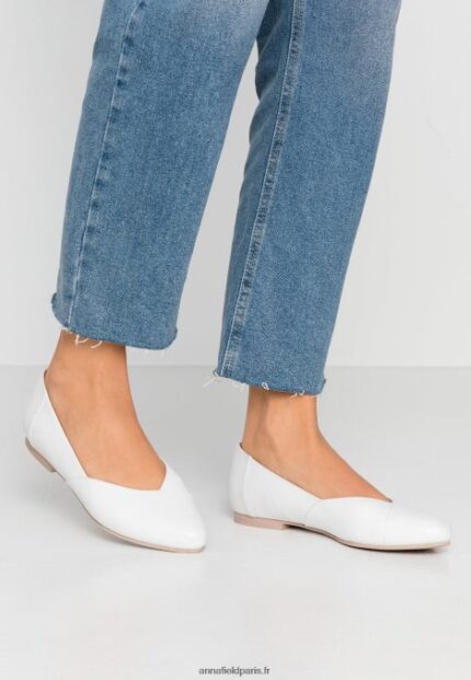 femmes ballerines cuir ballerines blanc 006BT2135 Anna Field