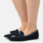 femmes ballerines cuir bleu foncé 006BT2139 Anna Field
