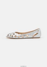 femmes ballerines cuir peeptoe argent 006BT2142 Anna Field - Image 2