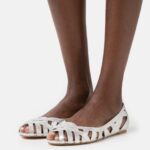 femmes ballerines cuir peeptoe argent 006BT2142 Anna Field