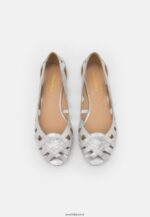 femmes ballerines cuir peeptoe argent 006BT2142 Anna Field - Image 6