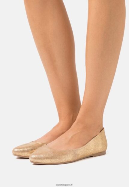 femmes ballerines en cuir doré 006BT2104 Anna Field