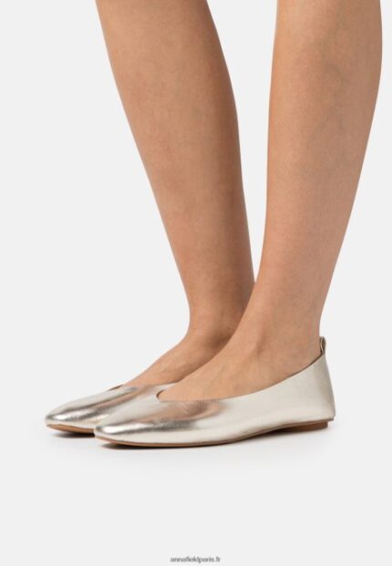 femmes ballerines en cuir doré 006BT2108 Anna Field