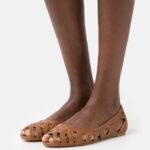 femmes ballerines peeptoe cuir cognac 006BT2125 Anna Field