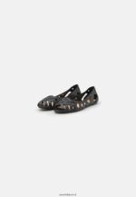 femmes ballerines peeptoe en cuir noir 006BT2148 Anna Field - Image 3