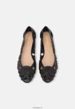 femmes ballerines peeptoe en cuir noir 006BT2148 Anna Field - Image 6