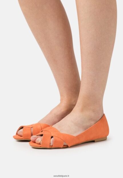 femmes ballerines peeptoe orange 006BT2153 Anna Field