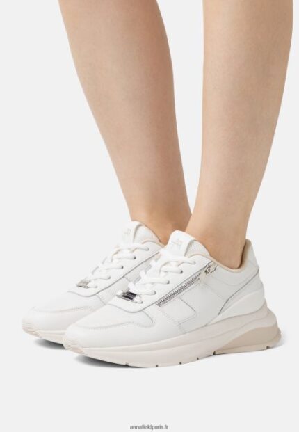 femmes baskets cuir blanc/beige 006BT1209 Anna Field