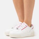 femmes baskets cuir blanc/rose 006BT1211 Anna Field