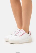 femmes baskets cuir blanc/rose 006BT1211 Anna Field