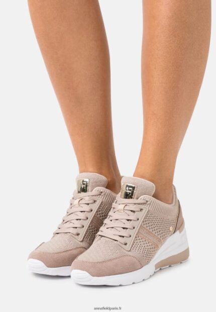 femmes baskets cuir mix beige 006BT1215 Anna Field