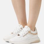 femmes baskets en cuir blanc/or 006BT1201 Anna Field