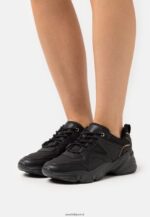 femmes baskets en cuir noir 006BT1203 Anna Field