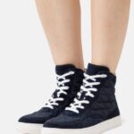 femmes baskets montantes cuir bleu foncé 006BT1237 Anna Field