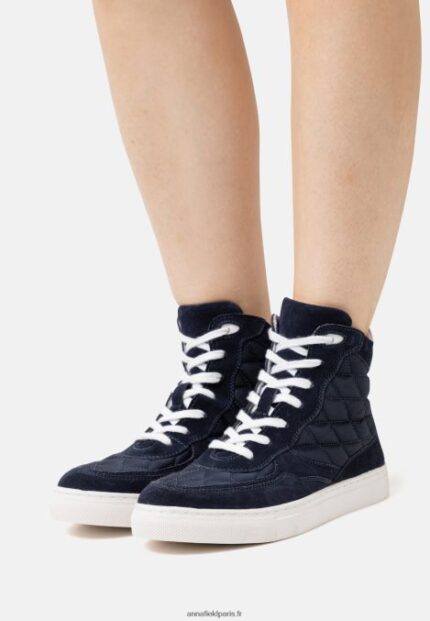 femmes baskets montantes cuir bleu foncé 006BT1237 Anna Field