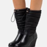 femmes botte d'hiver bottes compensées noir 006BT2253 Anna Field