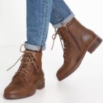 femmes botte d'hiver bottines à lacets café 006BT2015 Anna Field