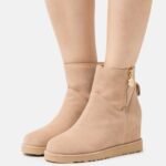 femmes botte d'hiver en cuir bottines beige 006BT1932 Anna Field
