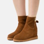 femmes botte d'hiver en cuir bottines cognac 006BT1916 Anna Field