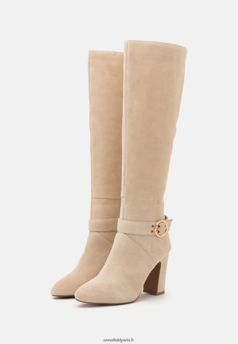 femmes bottes à talons hauts en cuir beige 006BT2258 Anna Field - Image 3