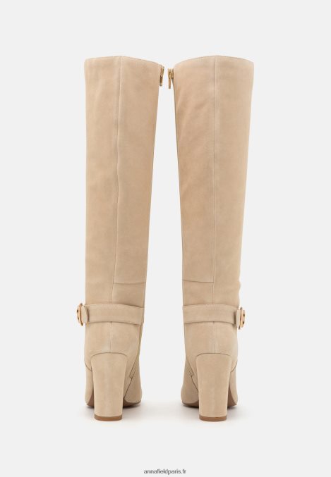 femmes bottes à talons hauts en cuir beige 006BT2258 Anna Field - Image 4