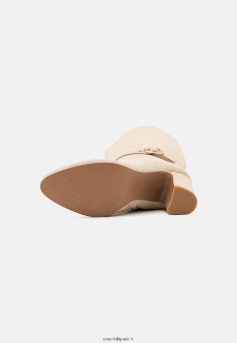 femmes bottes à talons hauts en cuir beige 006BT2258 Anna Field - Image 5