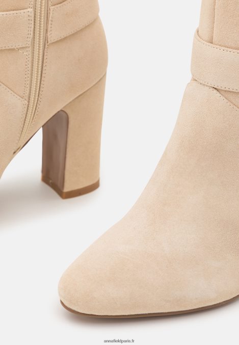 femmes bottes à talons hauts en cuir beige 006BT2258 Anna Field - Image 6